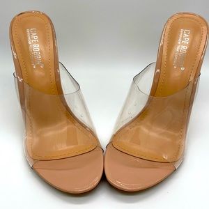 Nude Clear Heels- Size 8- 4inch heel